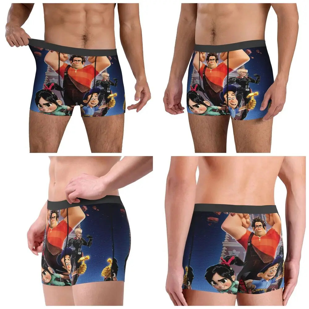 Wreck-It Ralph Men's Boxer Briefs, Breathable Underwear for Men, Boyfriend Gift