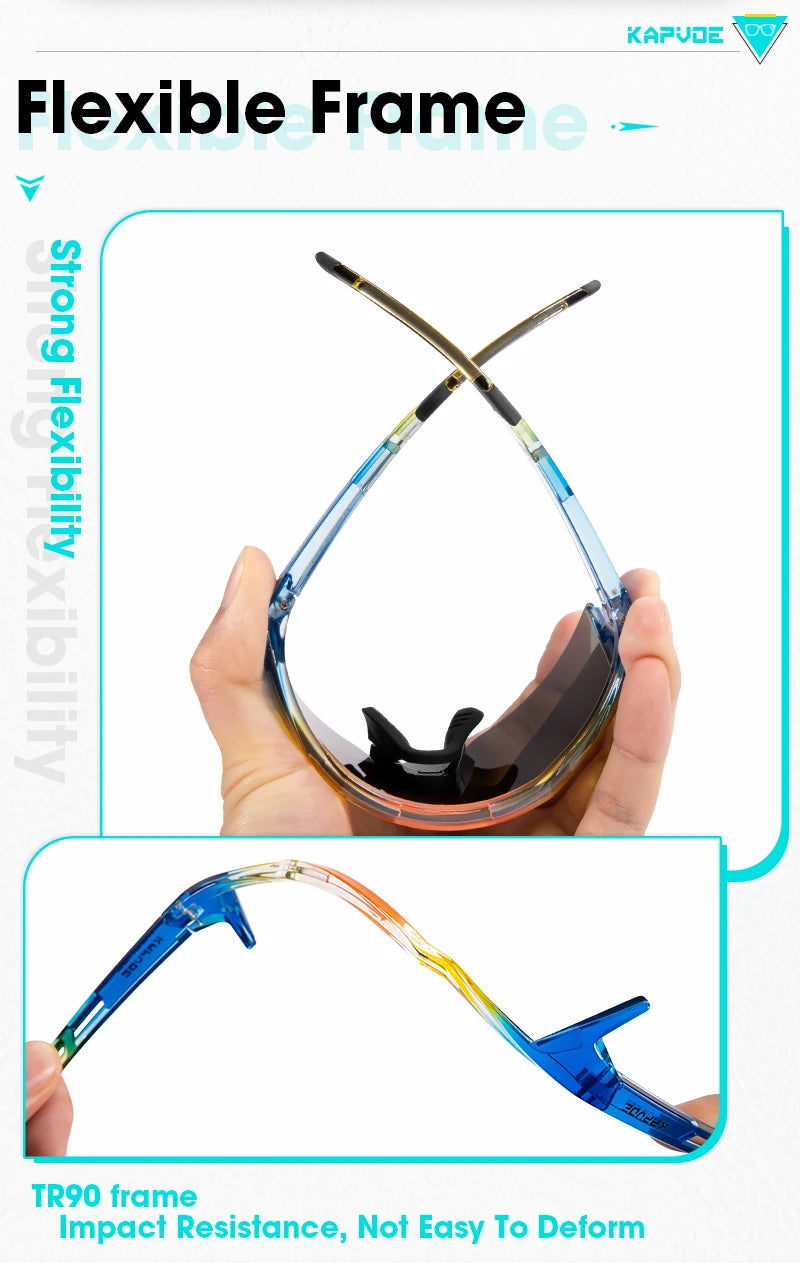 Kapvoe lunettes de soleil photochromiques pour enfants Protection UV400 lunettes de cyclisme de Sport enfants garçons filles lunettes de vélo de mode lunettes de vélo