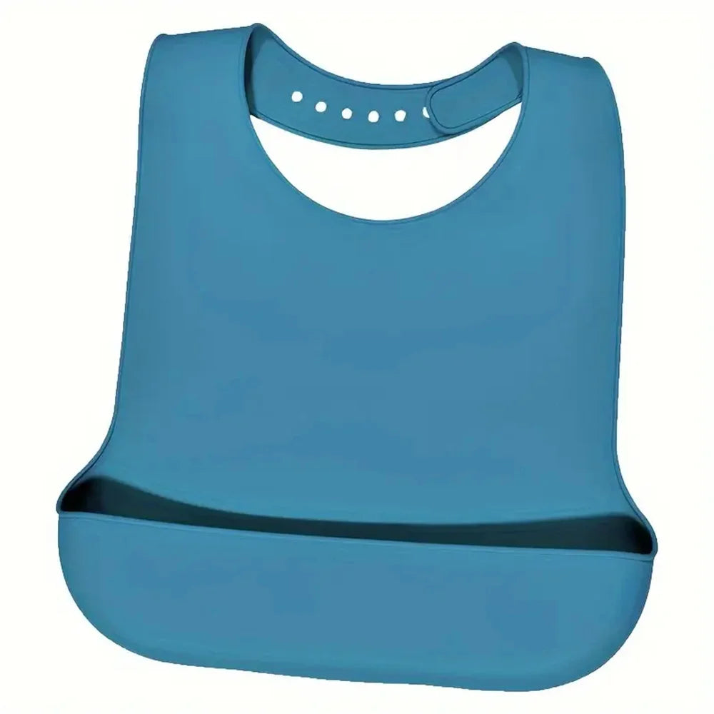 Grands bavoirs imperméables en Silicone pour adultes, de qualité alimentaire, avec poche, aide à l'alimentation, pour hommes et femmes âgés, accès aux vaisselle Portable