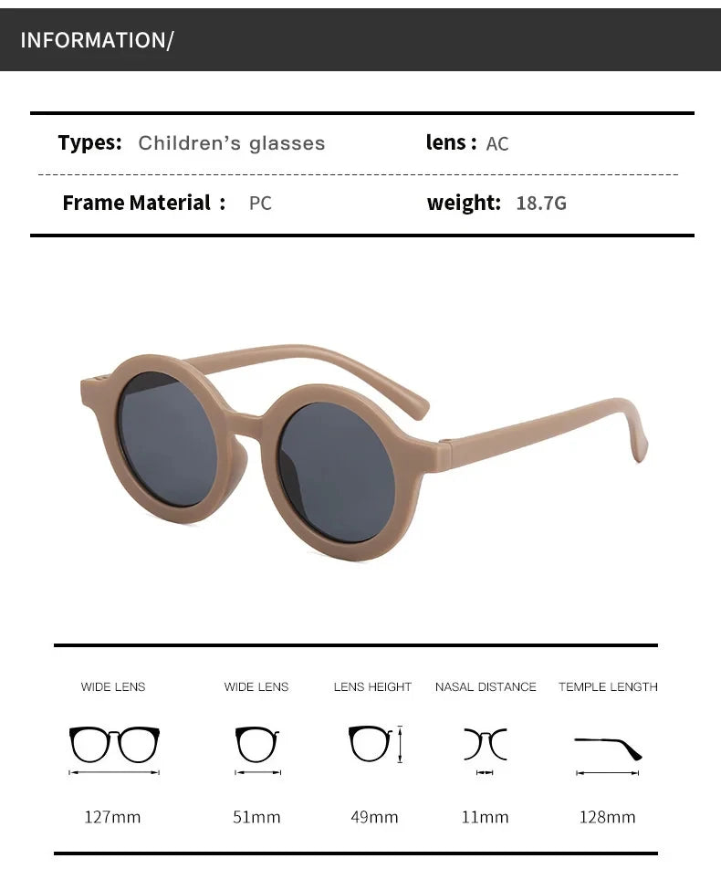 Lunettes de soleil tendance pour enfants de 1 à 8 ans, verres dépoli et décoratifs