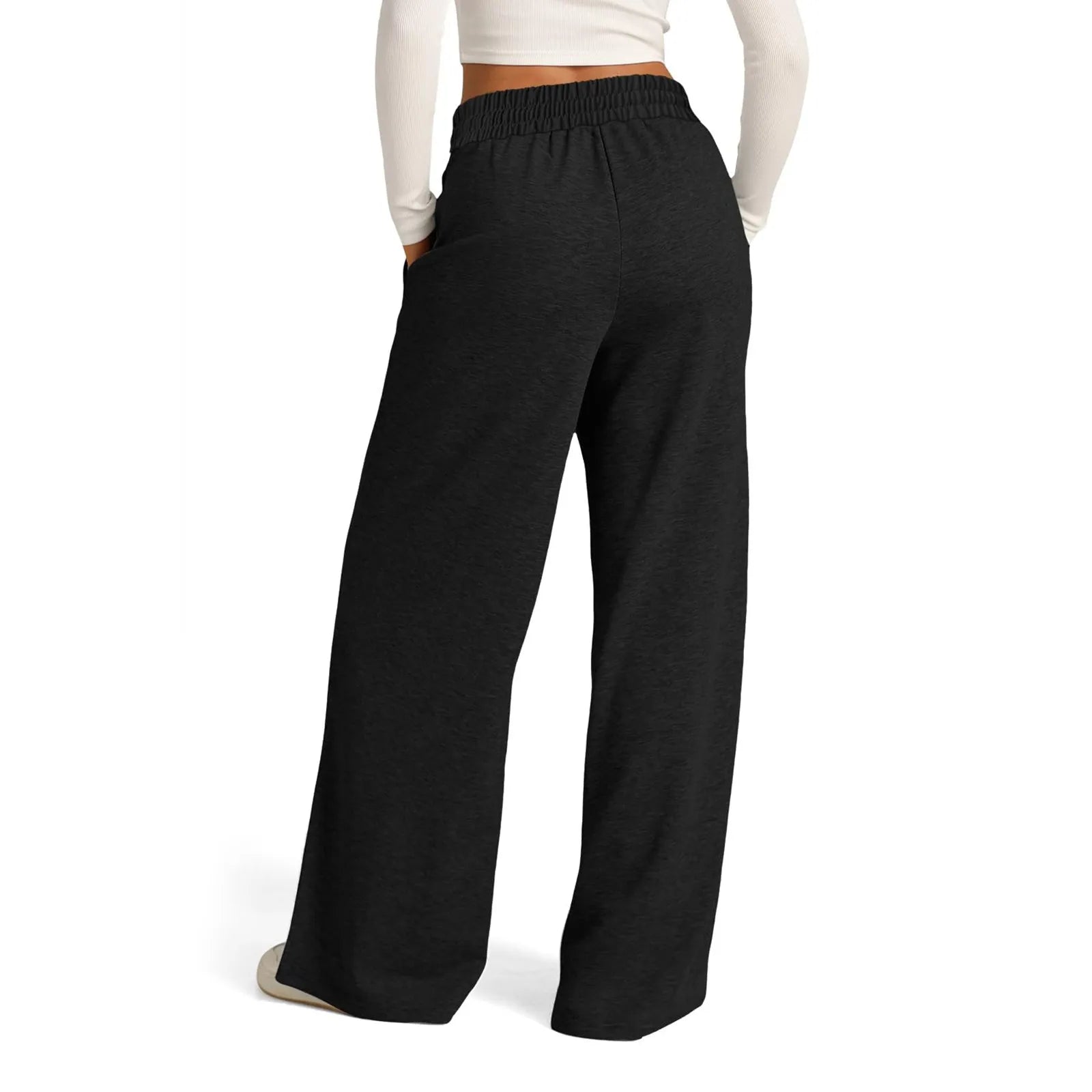Pantalon de survêtement en polaire pour femmes, Streetwear, taille haute, ample, décontracté, droit, Sport, jambes larges, Baggy, jogging