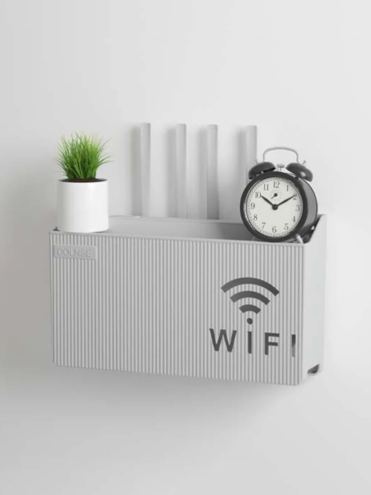 Boîte de rangement pour routeur domestique, WIFI sans fil, décodeur TV, support de rangement mural, pour salon, rangement de tri de chambre à coucher