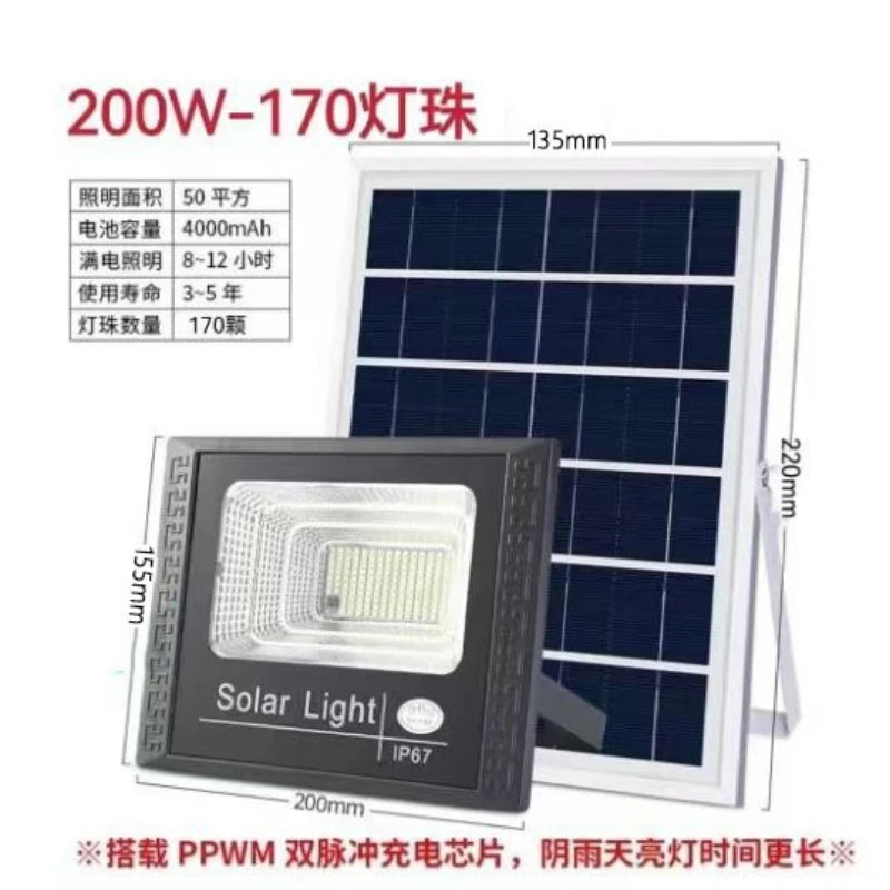 30-500W lampes solaires éclairage extérieur lumière de jardin projecteur ménage Rural lampadaires Super lumineux étanche applique chaude