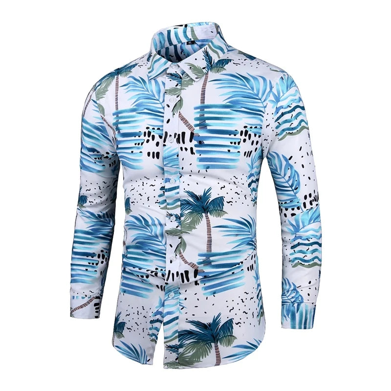 Chemise Slim Zones Me pour hommes, tenues florales, streetwear vintage, style chinois, chemises provoqué à manches longues, chemisiers pour hommes, 2022