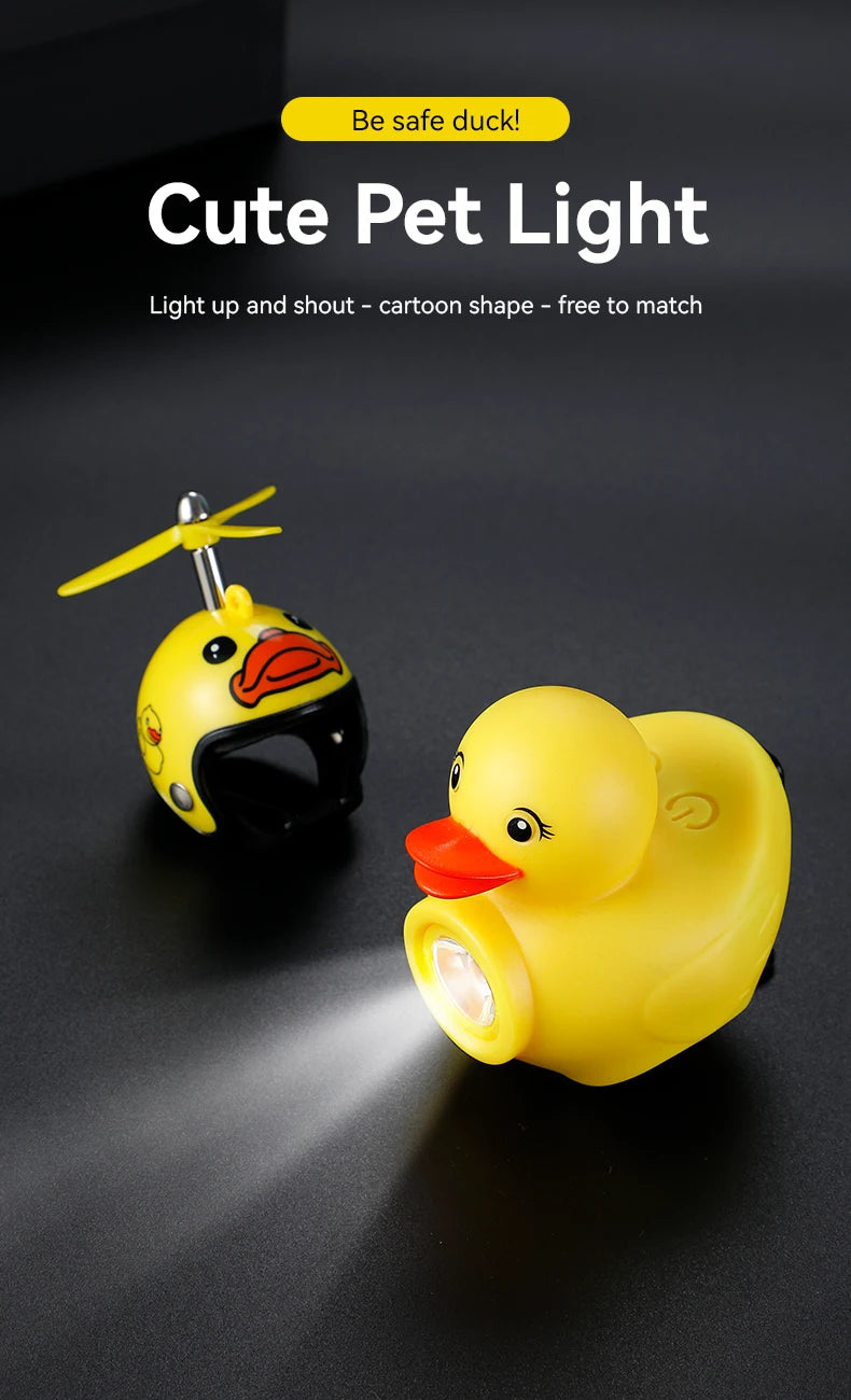 Lumière de vélo pour enfants, équitation de nuit, petit canard jaune, sonnette pour enfants, lampe de poche, phare de vélo pour cyclisme, lampe avant de vélo
