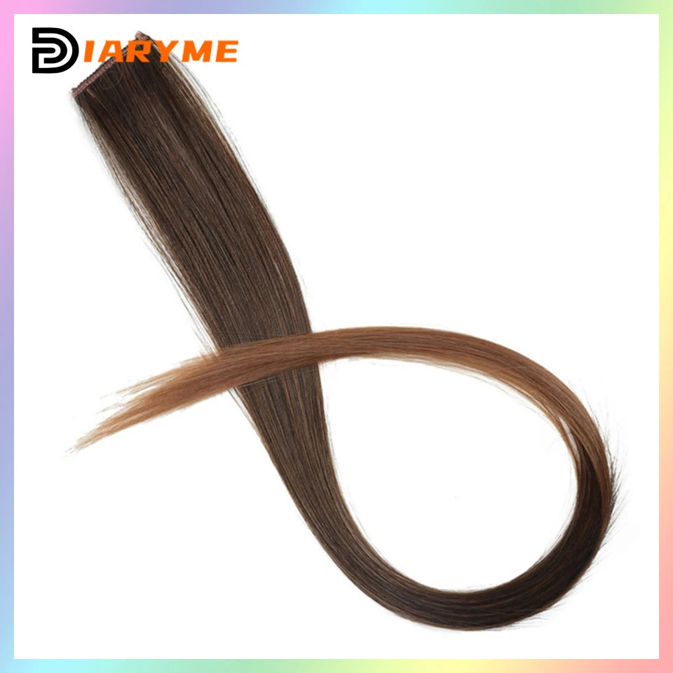 Colorful curly synthetic hair extensions for girls, long clip-in hairpiece, multicolored party strands, wig piece, for women and children