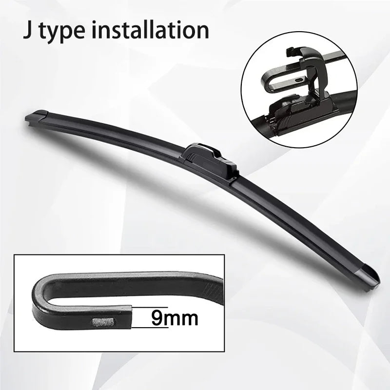 Essuie-glace de voiture en caoutchouc souple de type U, essuie-glace sans os, HD, silencieux, durable, automobile, 14 ", 16", 17 ", 18", 19 ", 20", 21 ", 22", 24"