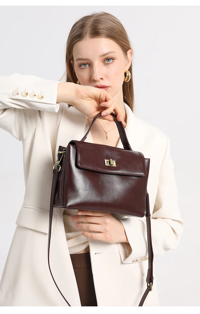 Sac fourre-tout en cuir de vachette véritable pour femme, sac à main en cuir souple pour femme, sacs à bandoulière à la mode, designer de luxe, initié féminin