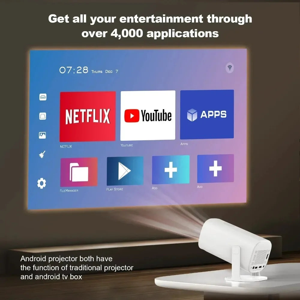 Projecteur intelligent P30 Android 11, WiFi 6, 4K, 1080P, prise en charge vidéo, système de divertissement domestique Portable natif 1280x720P