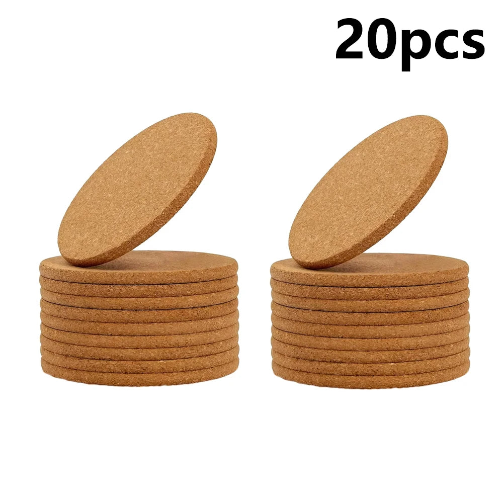 Sous-verres ronds en liège naturel, 10 pièces, tapis en bois, durables, antidérapants, pour thé, café, tasse, porte-boissons, décoration de Table, fournitures pour la maison, bricolage