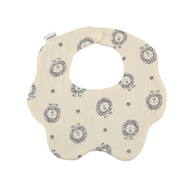 Bavoirs en coton imperméables pour nouveau-né, tissus réglables pour nourrissons filles et garçons, bavoir imprimé de dessin animé mignon, accessoires d'alimentation pour bébé