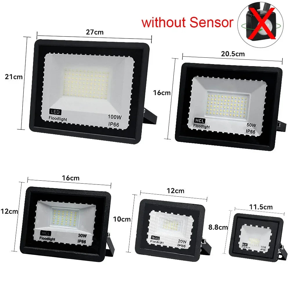 Éclairage LED étanche projecteurs extérieurs lampe 220V projecteur LED 100W 50W 30W 20W 10W pour jardin Garage rue applique murale