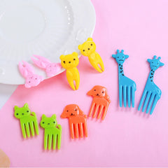 40 pièces fourchette à fruits dessin animé enfants gâteau cure-dents à fruits Mini fourchette à animaux en plastique de qualité alimentaire Bento déjeuner Bento accessoires décor de fête