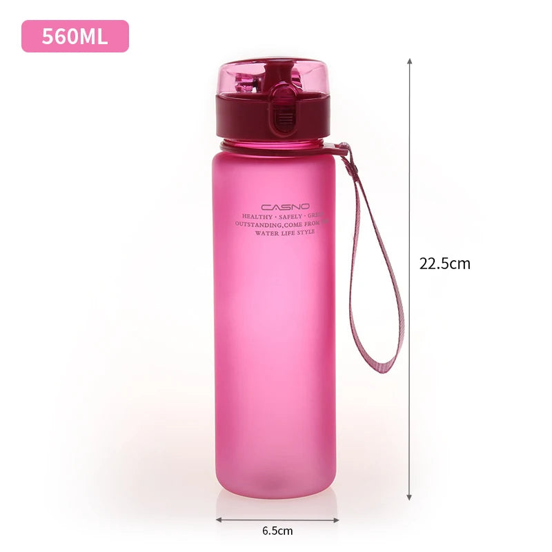 400/560ml bouteille d'eau Sport bouteille à boire Portable étanche Shaker bouteille en plastique Drinkware Sport de plein air Fitness sans BPA