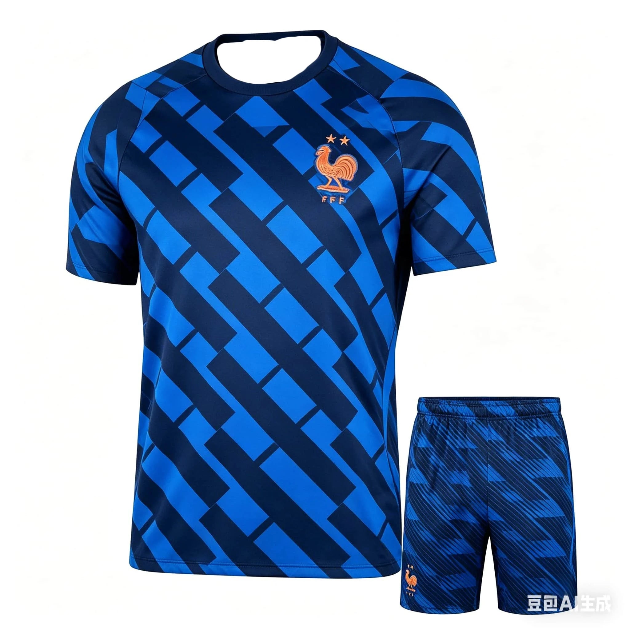 Nouvel ensemble de t-shirts pour hommes 2026 - Maillot de l'équipe nationale française - Tenue d'entraînement d'été - Haut de sport pour adulte - Short