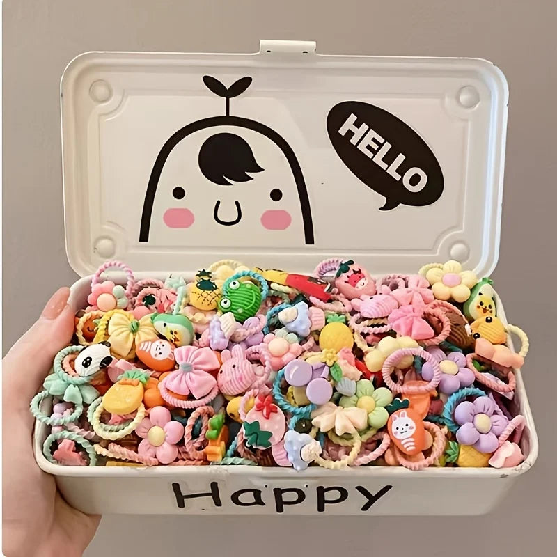 Set of pet hair accessories, headbands and hair clips, with flower, bow, fruit and cute little animal designs, suitable for dogs and cats (hair accessories only, style