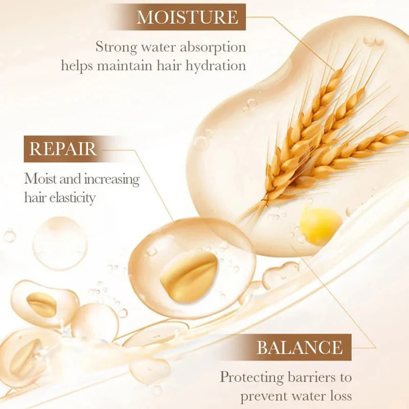 Magic repairing hair mask, prevents dryness, branch damage, tangles, frizz, deeply hydrates, smooths, soft, professional, natural care