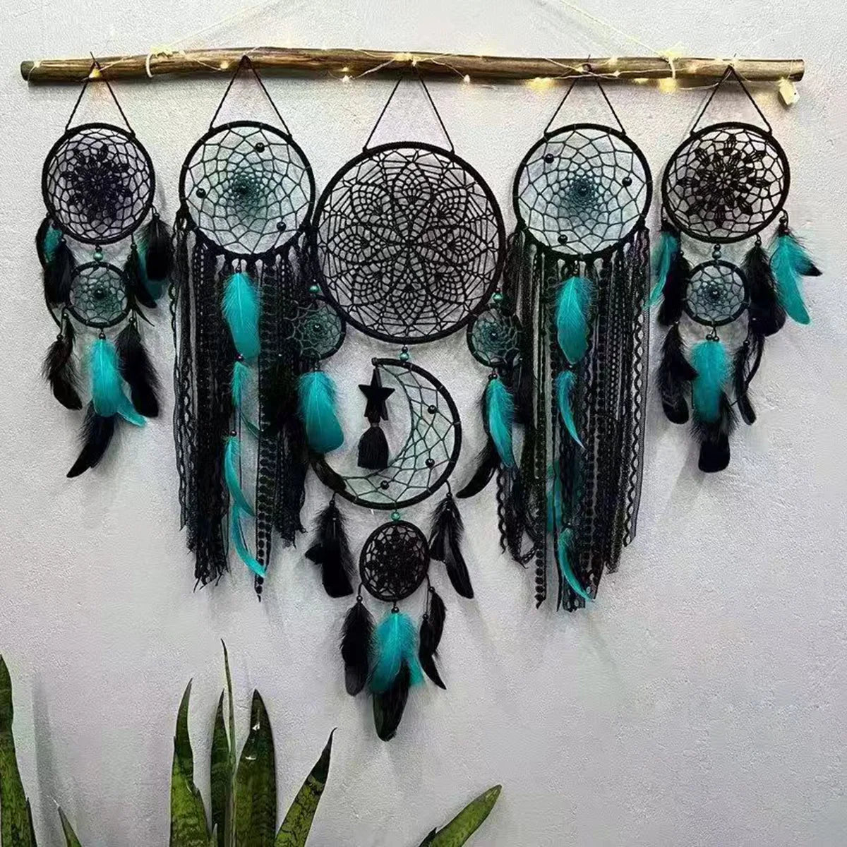 5-piece/set Boho dreamcatcher home decor macrame dreamcatcher wall hangings moon Ramadan dreamcatcher children's nursery ornament