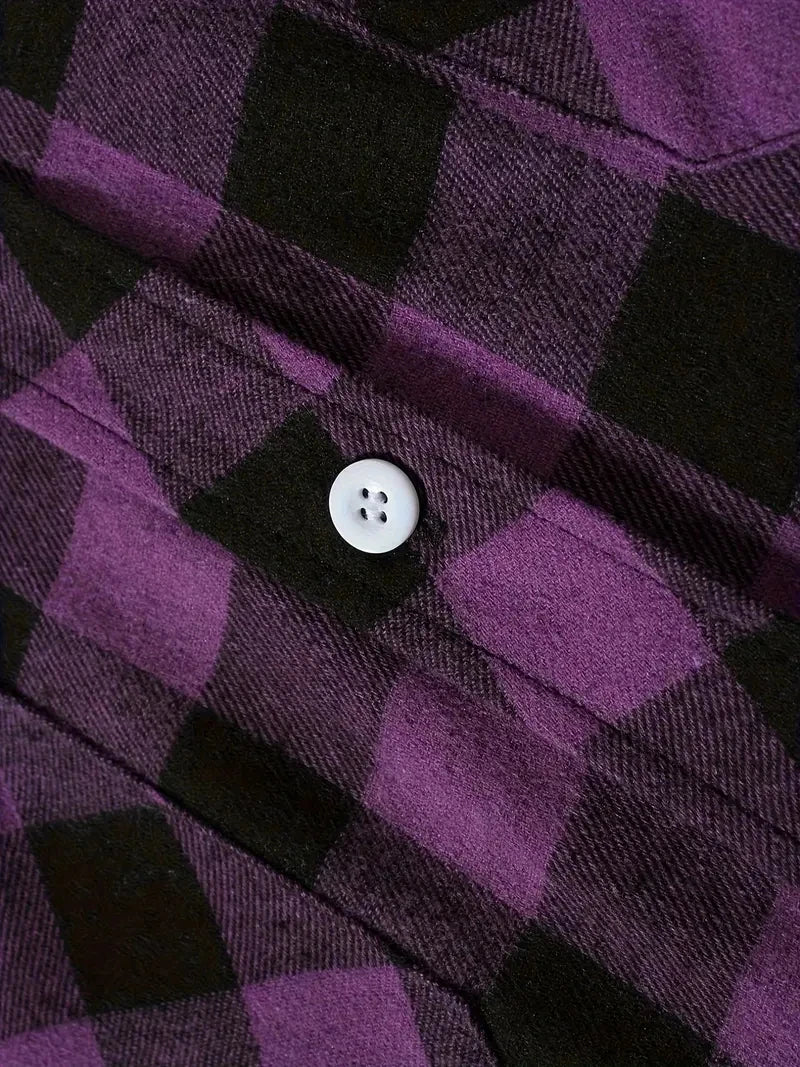 Chemises pour hommes simple boutonnage classique Plaid intelligent décontracté chemise en flanelle à manches longues poitrine deux poches conception printemps automne hommes hauts