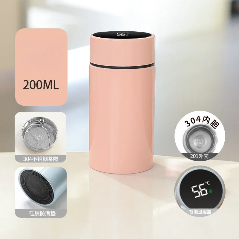 Bouteille d'eau Thermos intelligente de 200ML, affichage Intelligent de la température, flacons sous vide en acier inoxydable, avec filtre, tasse en T