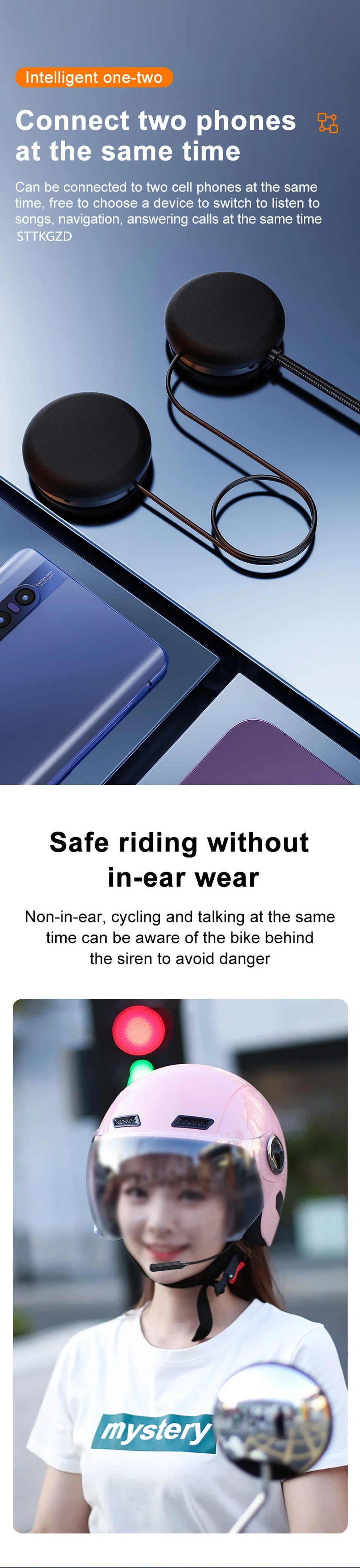 Casque de moto Bluetooth casque sans fil casque avec Microphone écouteur ENC suppression du bruit mains libres parlant conduite