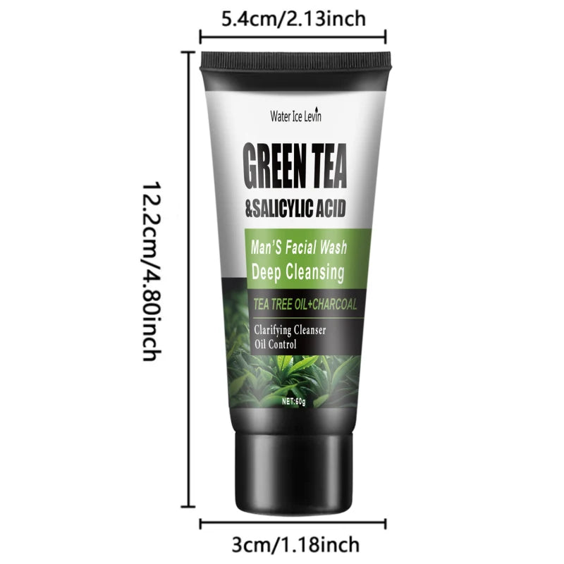 Nettoyant à l'acide salicylique 60g - Contient des extraits d'acide salicylique, d'arbres à thé et de curcuma, doucement hydratant et nettoyant, sui