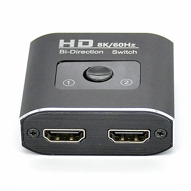 Commutateur HDMI 8K 60Hz, 2 Ports, répartiteur vidéo 2 en 1 sortie pour ordinateur portable Xbox PS3/4/5, boîtier TV pour surveiller l'adaptateur de projecteur TV