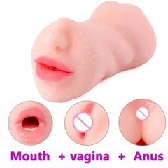 Adult male sex toy, airplane cup, yellow chewing cup, 3D, deep throat, realistic female vagina, anus, three holes, pocket pussy, 18+ XXX