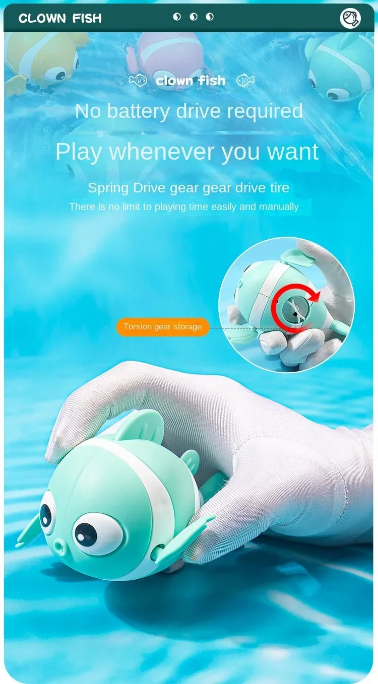 Jouets de Bain pour Bébé, Poisson de Natation Mignon, Animal de Dessin Animé Flottant, Jeu d'Eau Classique, pour les Tout-Petits, Tendance