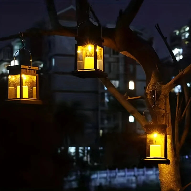 Lampes solaires d'extérieur pour décoration de jardin, lanterne de palais rétro, lampes à bougie, éclairage de paysage, lampadaires