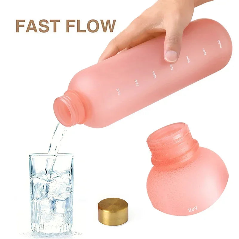 Nouveau 1L bouteille d'eau avec timbre de temps sans BPA réutilisable Fitness Sports voyage en plein air étanche tasse d'eau bouilloire givrée