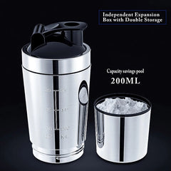 Tasse de secoueur de protéines en acier inoxydable, tasse de sport de Fitness Portable, Shakers de Nutrition, bouteilles d'eau, tasse d'eau, Shakers portables