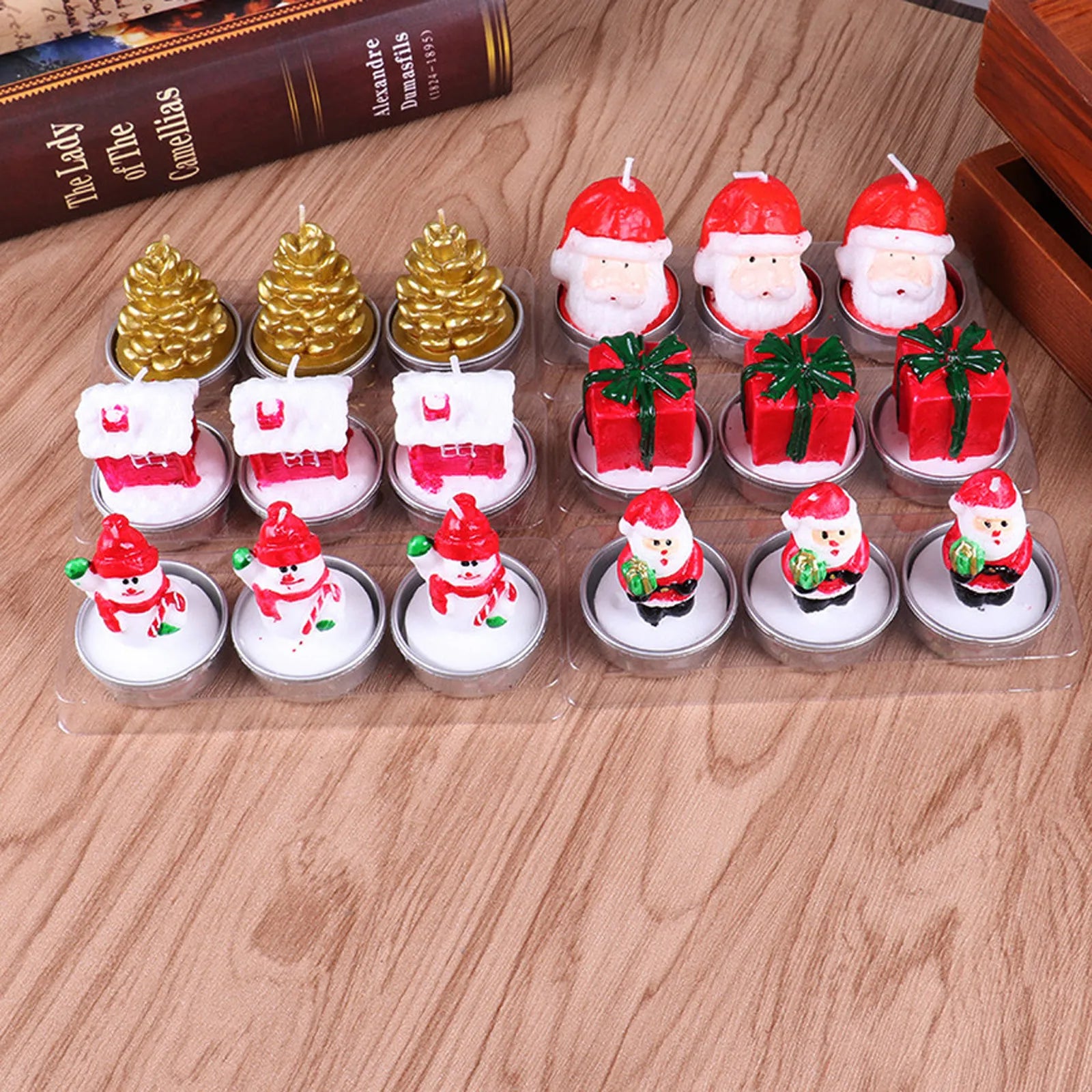 Bougie parfumée pour arbre de noël, faite à la main, père noël, bougies mignonnes en cire de soja, bonhomme de neige, bougies de mariage, décoration de la maison, cadeaux de fête de noël