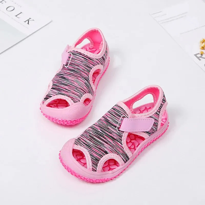 Sandales pour enfants pour garçons et filles, sandales de sport d'été à embout, chaussures de plage