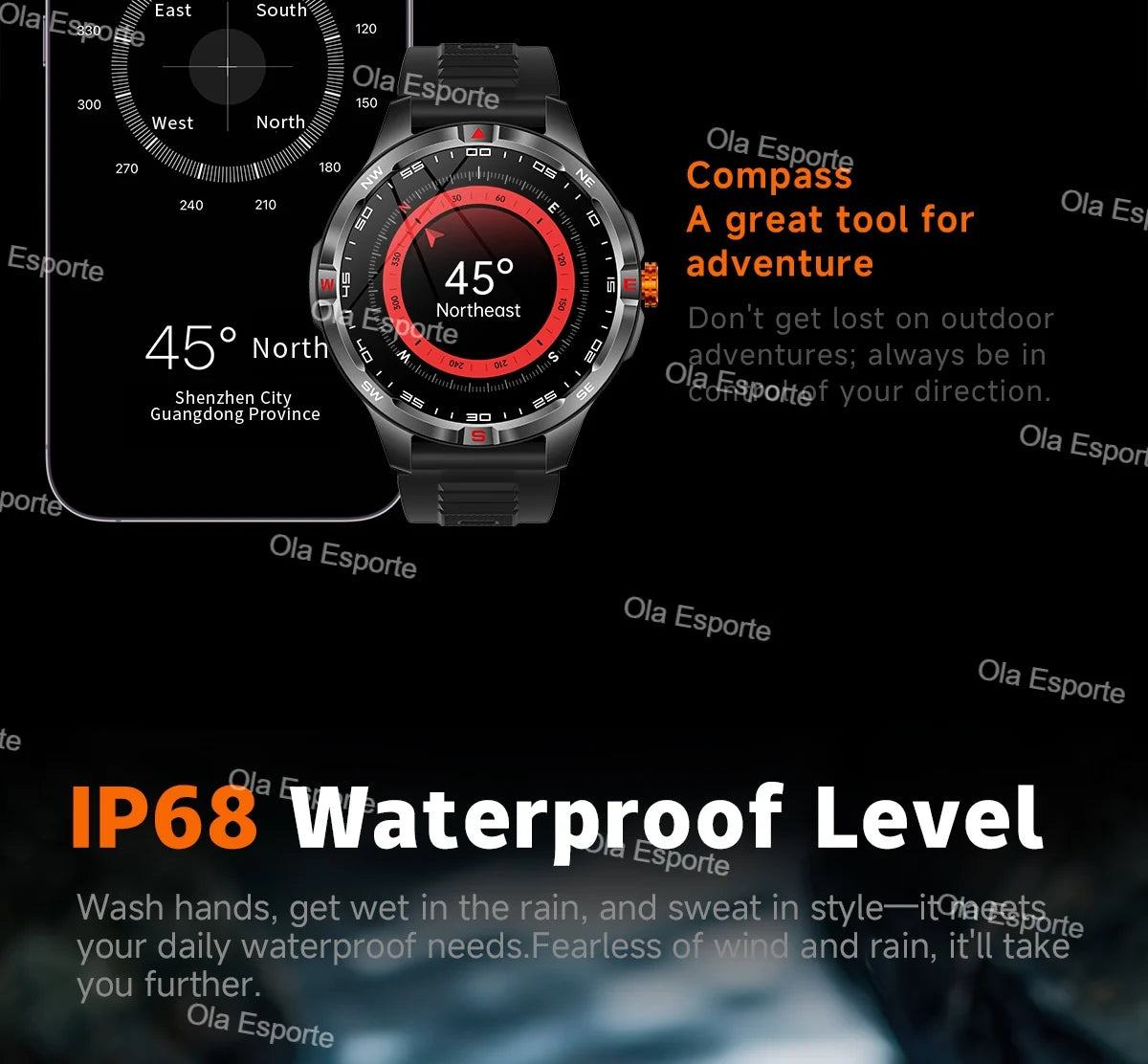 Montre intelligente 2025 boussole étanche surveillance de la santé et du sommeil grande capacité de batterie plus de 100 Modes de Sport hommes femmes Smartwatch en plein air