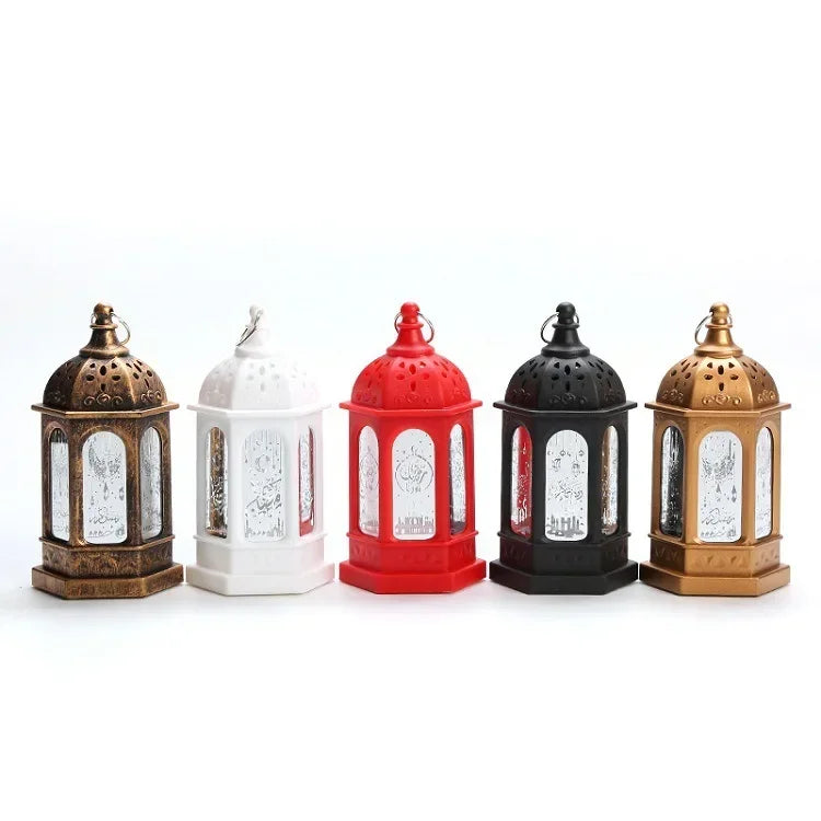 Ramadan Muslim Lantern, Eid Mubarak Ornament, LED Night Light for Festivals, Eid Al Adha Gift, Ramadan Gurbang Decoration for Home