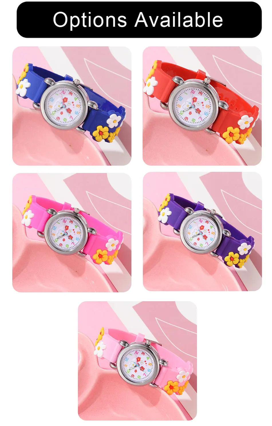 Nouveaux enfants montres dessin animé montres rose Silicone Quartz montre-bracelet cadeau d'anniversaire fille garçon enfants temps d'étude fille montre Reloj