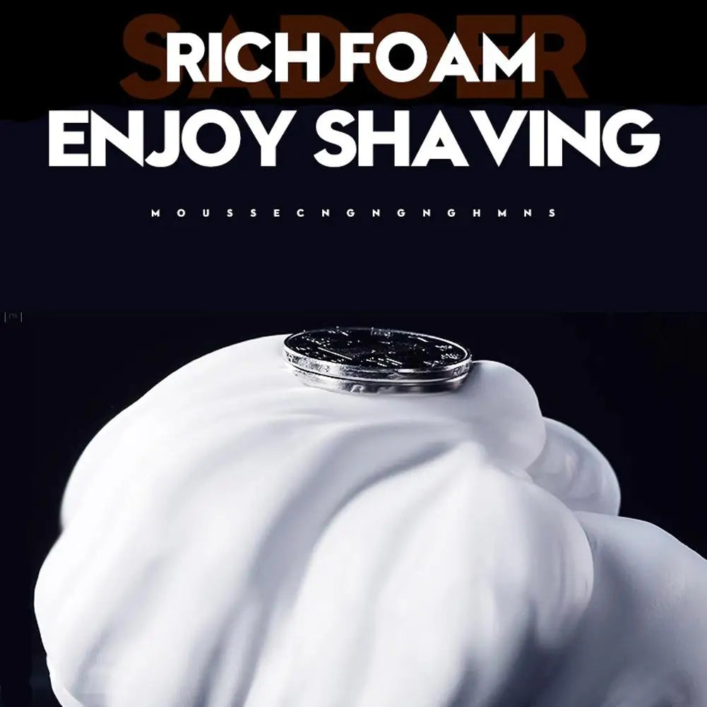 SADOER Mousse à raser pour hommes Mousse à raser pour barbe douce pour homme rafraîchissant hydratant adoucir les racines fibromes non irritantes
