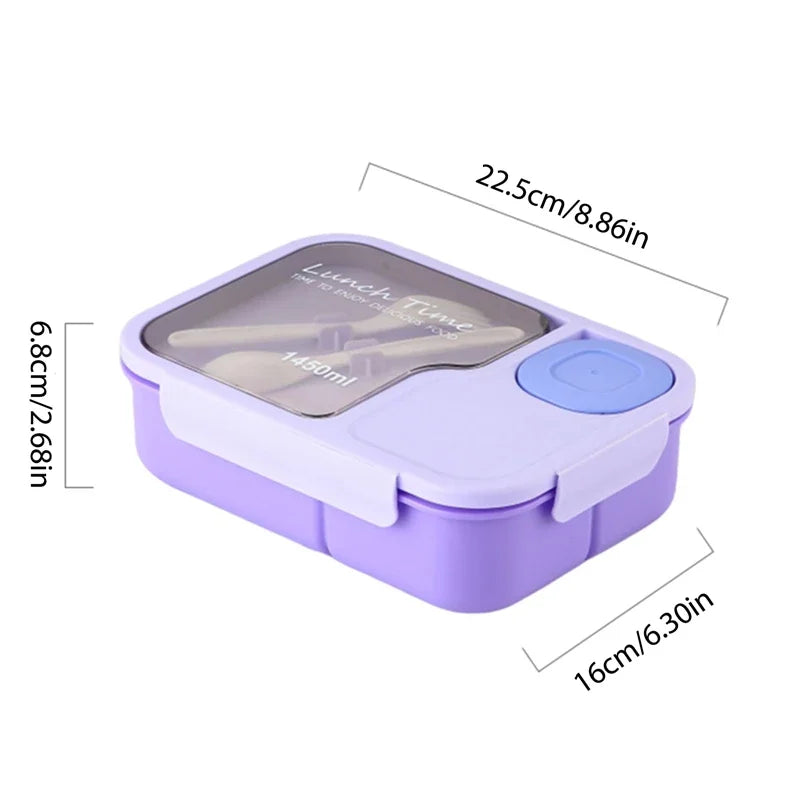 Bento Lunch Box for Kids Girls, Cartoon Students, Kawaii Cute Metropolitan, 3 Grid Sandwich, Snack Food Box, Special Canteen, Food Storage