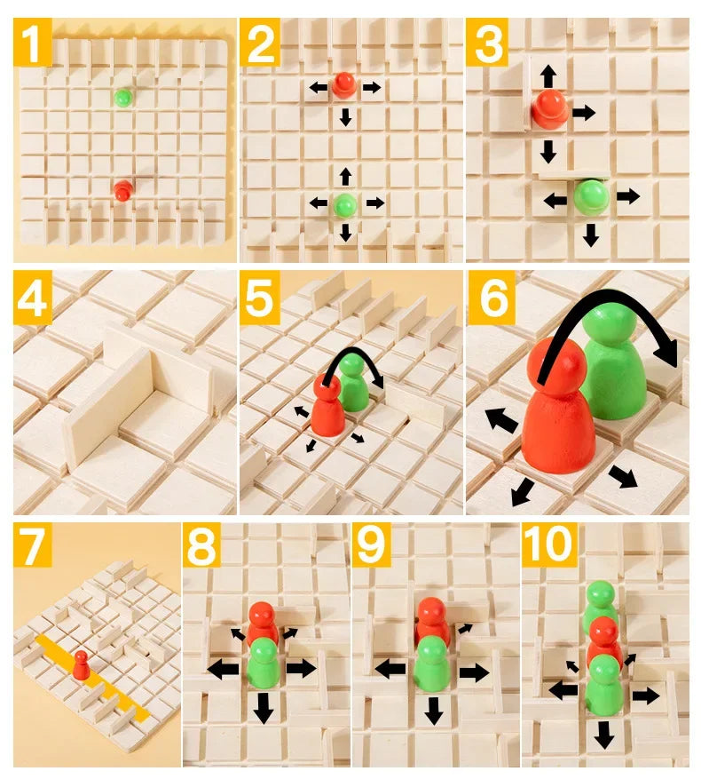 Jouets d'échecs en bois, jeux de stratégie pour enfants, entraînement cérébral, jeu de société interactif Parent-enfant, Puzzle de pensée logique amusant, cadeaux