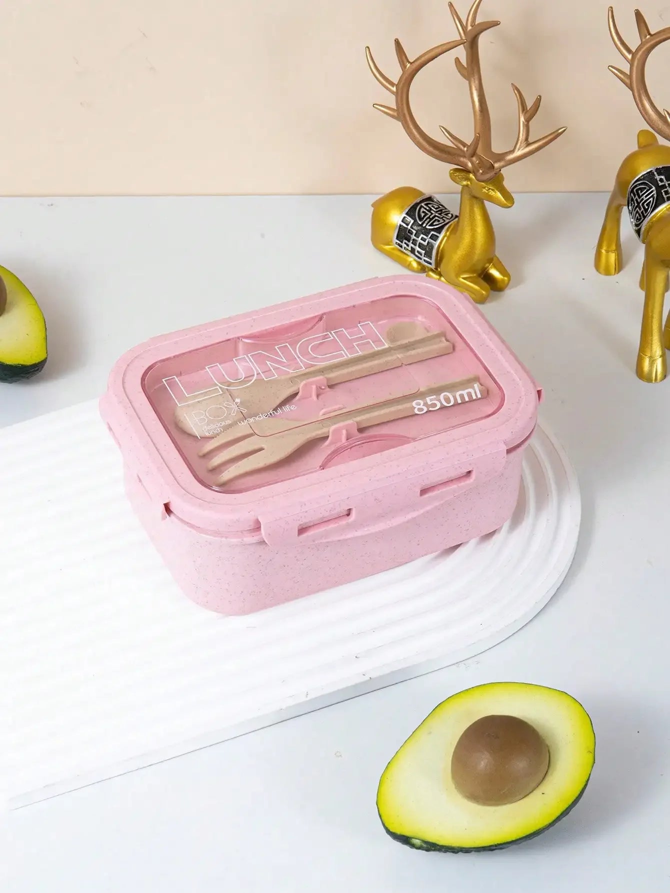 Boîte à déjeuner 1 pièce, boîte à déjeuner, forme carrée de couleur unie pour la journée des employés de bureau, scellée avec une vaisselle, boîte à repas pour four à micro-ondes