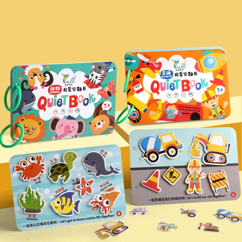 Livre occupé Montessori pour enfants en bas âge, jouets éducatifs pour bébés, livre silencieux, chiffres d'animaux, puzzle assorti