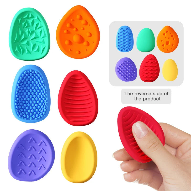Jouets sensoriels en pierre de Silicone pour adultes, 6 paquets texturés pour l'autisme et les enfants, jouets apaisants, anti-Stress, nouvelle collection 2025