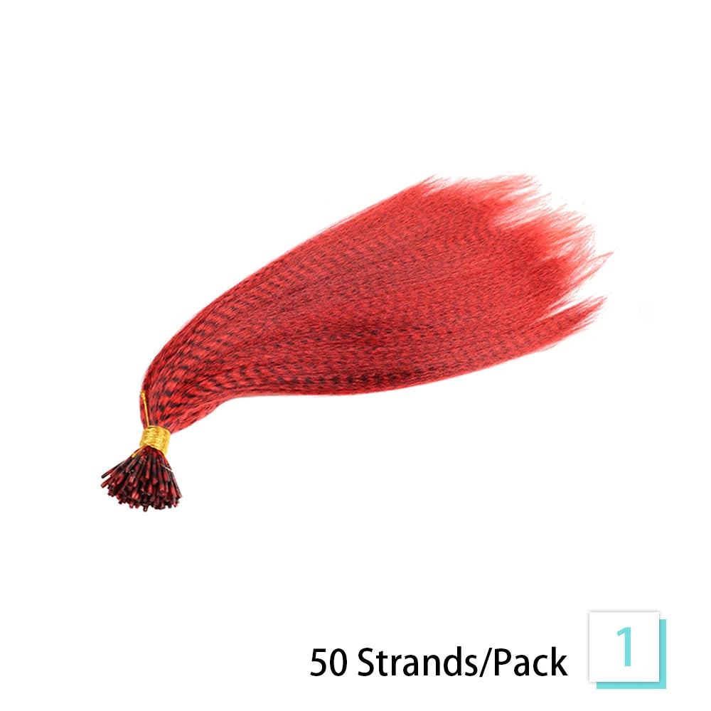 16-inch Synthetic Feather Hair Extensions, 50 Strands/Pack, Colored Hair Extensions, Colored Feather Hair Extensions for Women