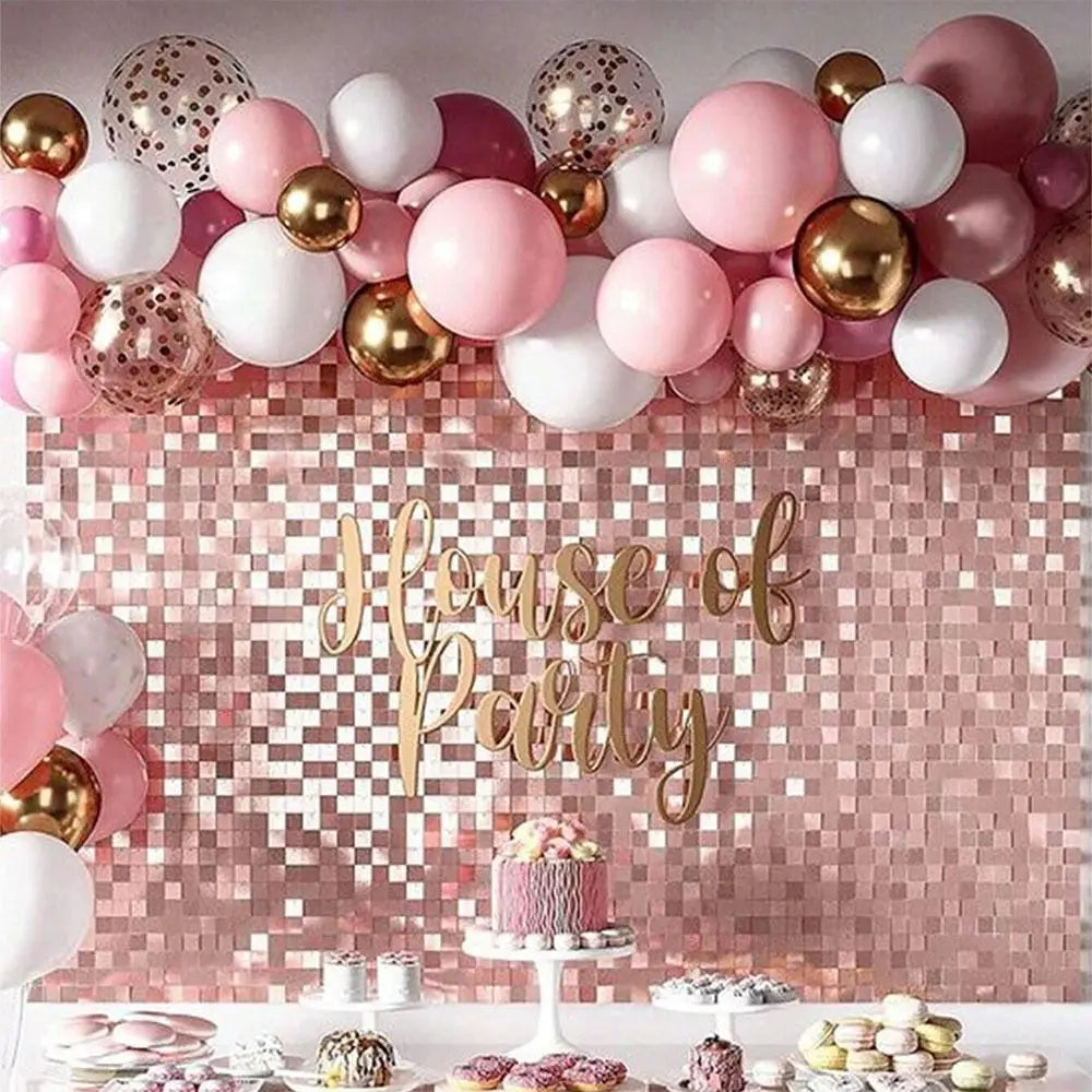Luxury Wall Backdrop Curtain for Decoration by ix, Square Sequin Panel