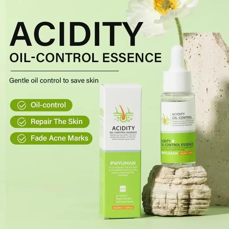 Sérum pour le visage anti-acidité, rétrécissement des pores, élimination des points noirs, contrôle de l'acné, réparation de l'huile, essence hydratante, nourrit les pores, raffermissant, soin du visage