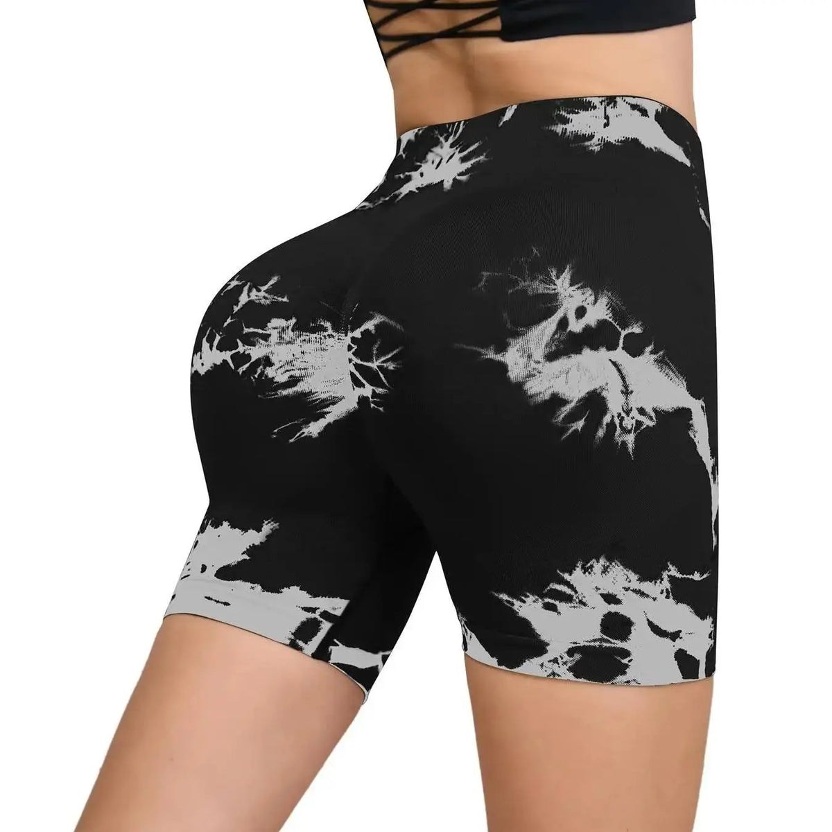 Pantalon de Fitness sans couture teint par nouage pour femmes, taille haute et levage des hanches, short serré de sport, course à pied, Sexy, pêche, Fitness, Yoga