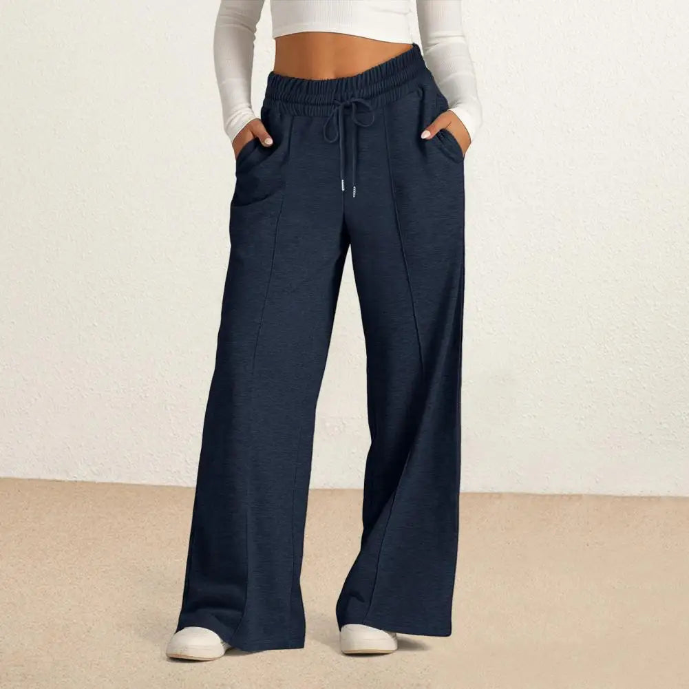 Yoga jambe droite pantalon de survêtement jambe droite femmes pantalon de survêtement ample jambe large en plein air gymnase course pantalon de survêtement décontracté