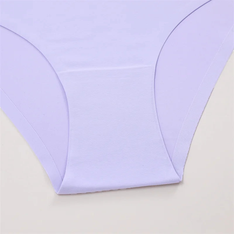 3 pièces/ensemble femmes culottes Sexy sans couture sans Trace sous-vêtements taille basse slips 9 couleurs unies respirant intimes Lingerie Ultra mince