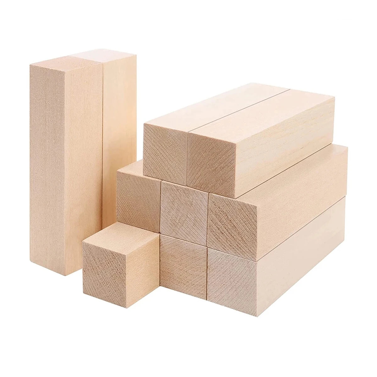 Bloc de sculpture en tilleul, 6/10/50 pièces, liège naturel, artisanat en bois, fournitures d'art de sculpture portables adaptées aux débutants/amoureux artisanaux